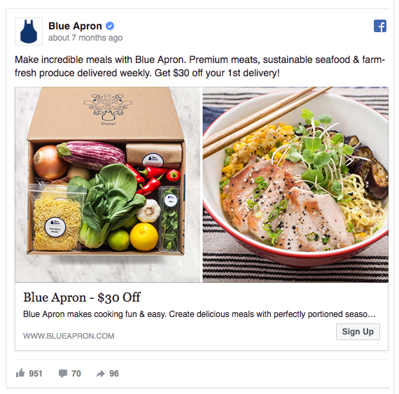 Iklan Facebook Celemek Biru