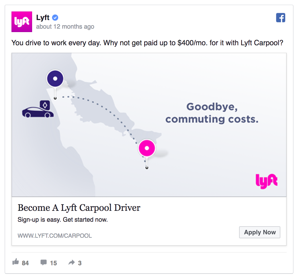 Iklan Facebook Lyft