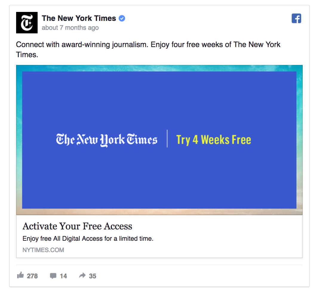 Iklan Facebook The New York Times
