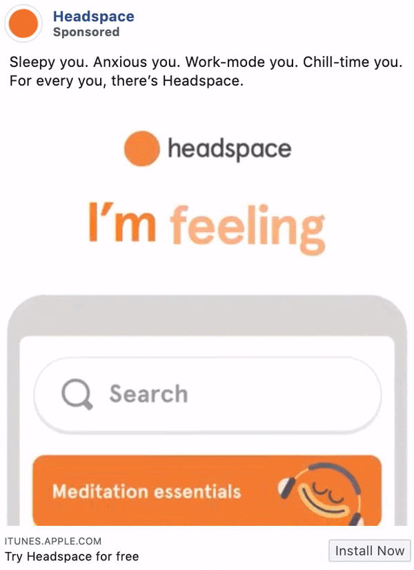 Iklan Facebook Headspace