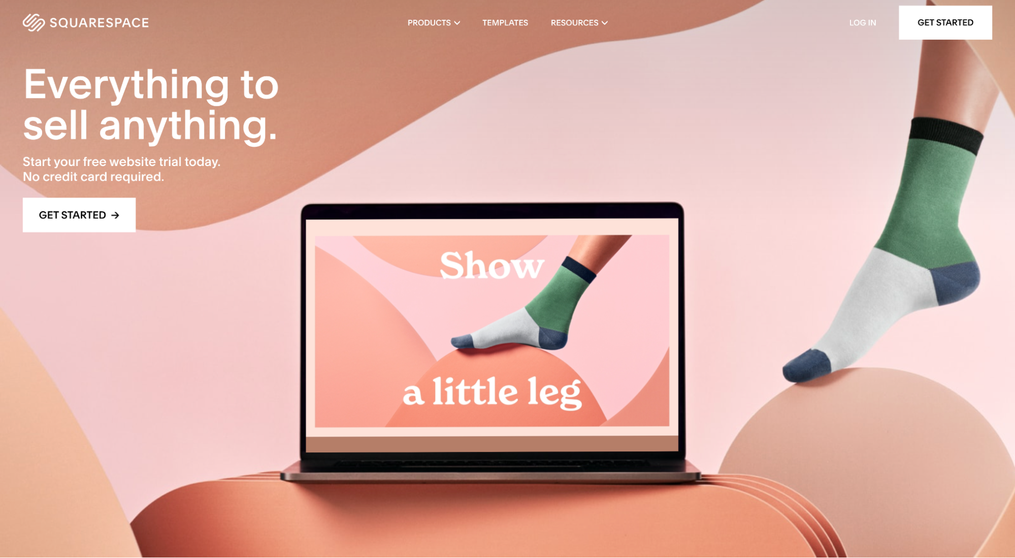 Squarespaceのランディングページのヒーローショット