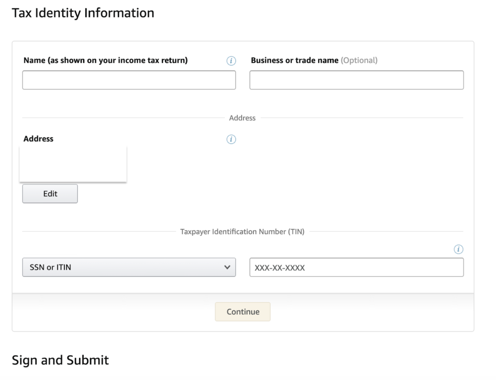 Информация о налогоплательщике для вашей учетной записи Amazon Associates