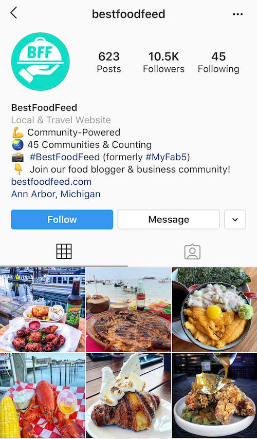 最佳食物饲料 instagram 影响者