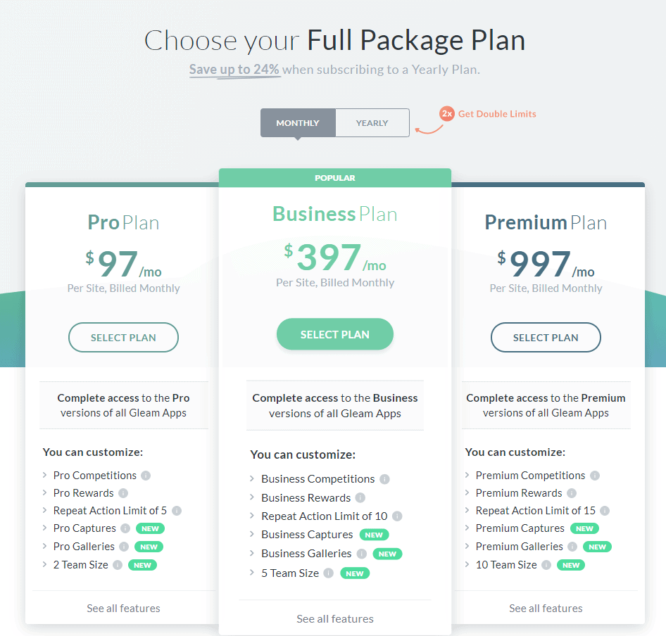 gleam-full-package-pricing-plans