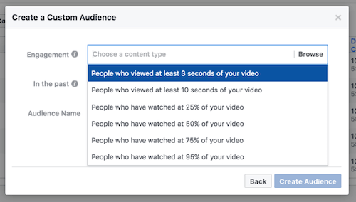 Recursos de público personalizado do Facebook