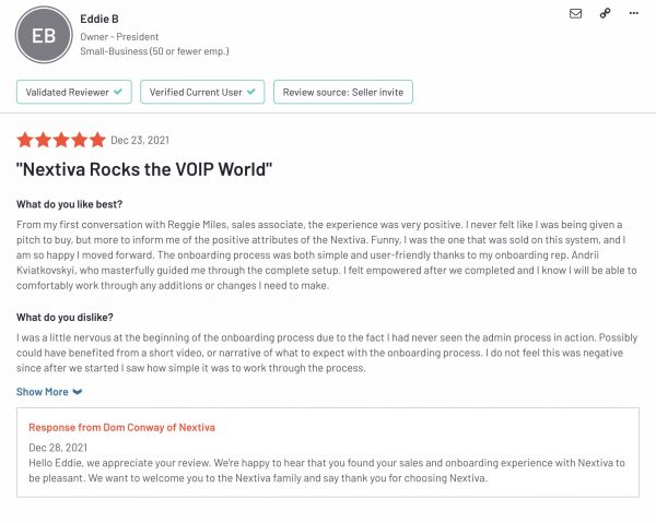 Recensione Nextiva facile da usare