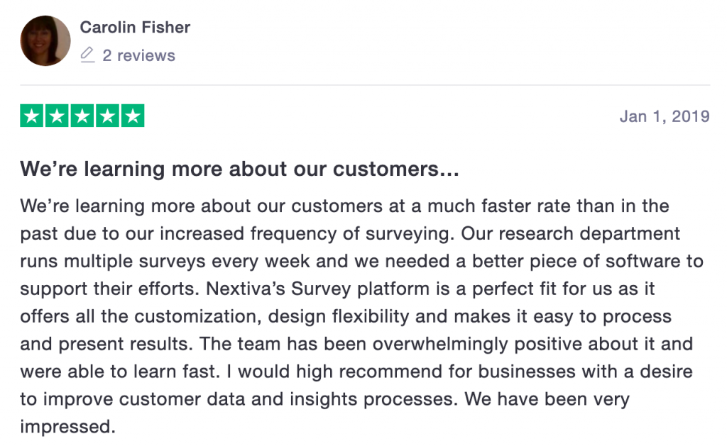 Recensioni Nextiva: Recensione Trustpilot 4