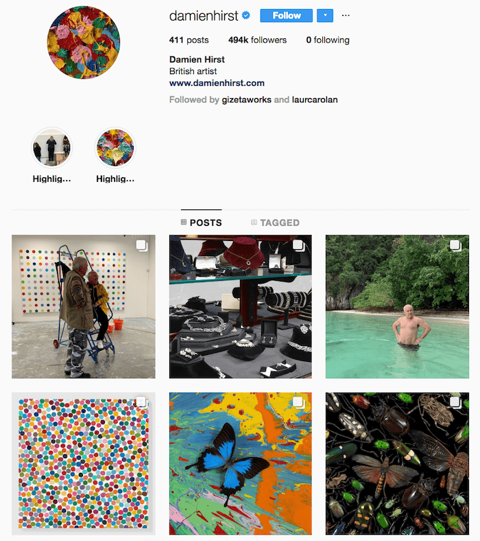 ダミアンハーストアーティストInstagram