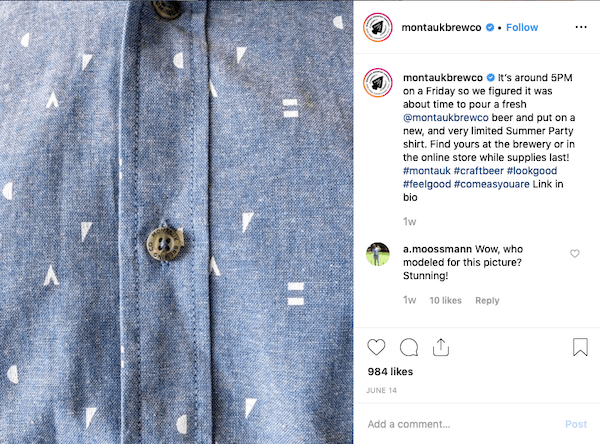 蒙托克酿造公司产品营销Instagram帖子