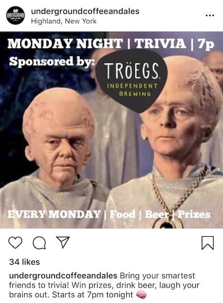地下咖啡和啤酒有趣的 Instagram 营销