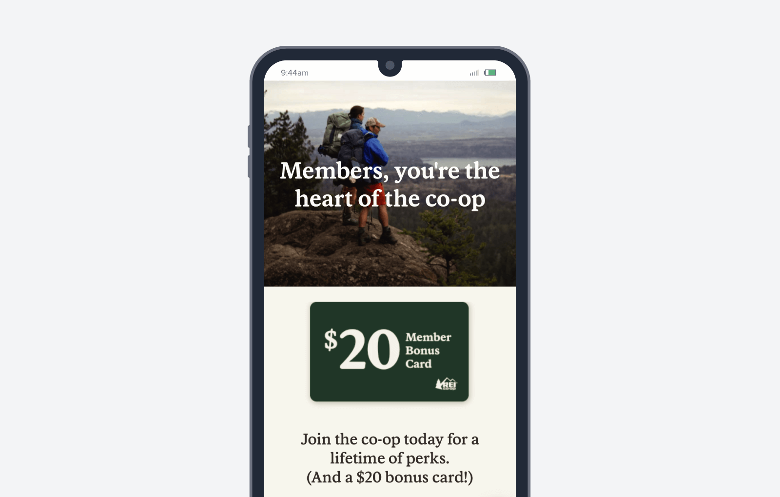 REI 的 Co-op Membership 忠诚度计划截图