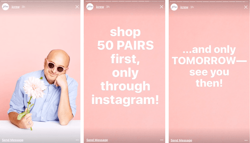 jcrew-instagram-故事-產品發布-公告