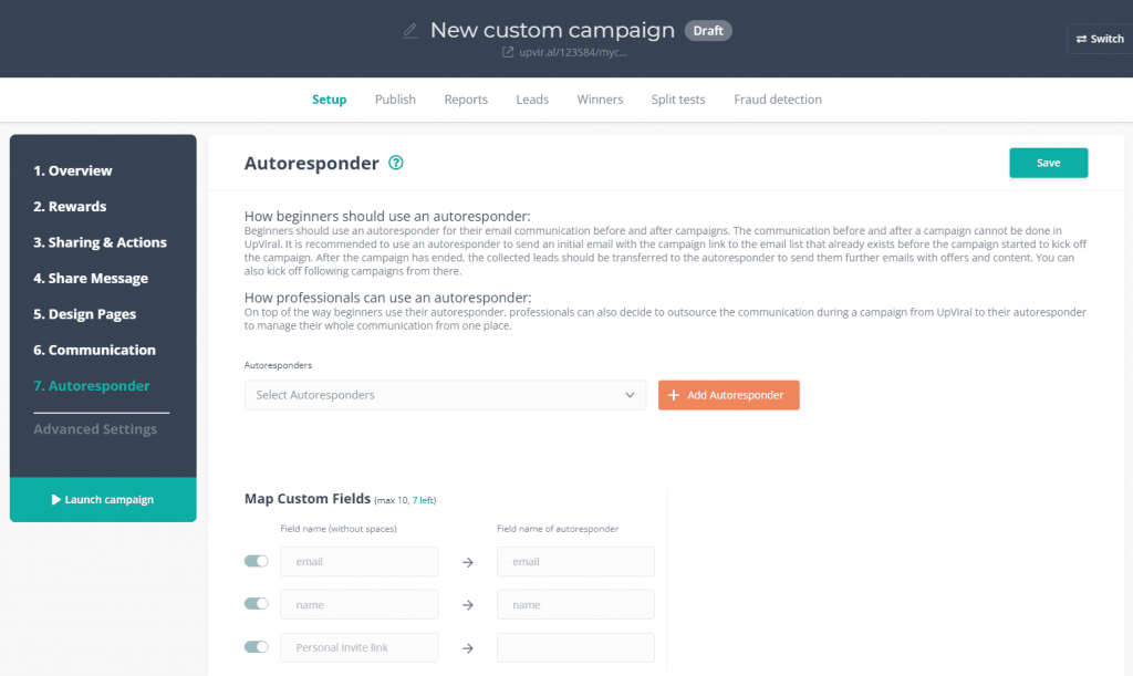upviral-campaign-autoresponder 設置