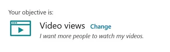 obiectivele campaniei linkedin - vizualizări video