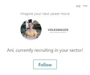 LinkedInの動的広告の例