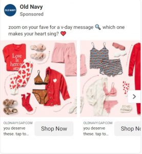 exemples d'annonces de vêtements facebook - oldnavy