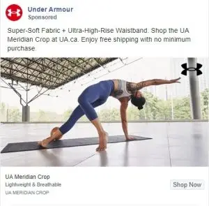 exemples d'annonces de vêtements facebook - under armour