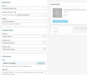criar uma página da empresa - linkedin