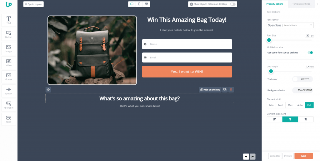 upviral-giveaway-signup-page-edit