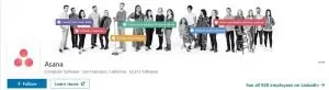 أمثلة لافتة LinkedIn - asana
