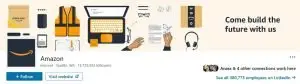 أمثلة لافتة LinkedIn - Amazon