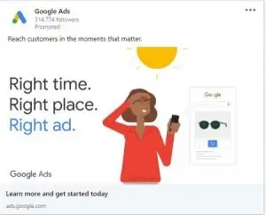 llamada a la acción linkedin copia del anuncio google