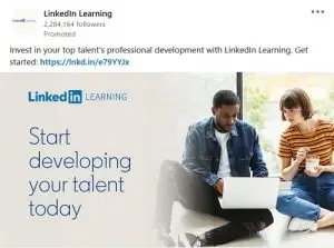 Texto de anuncio de Linkedin