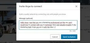 Linkedin invitación para conectarse