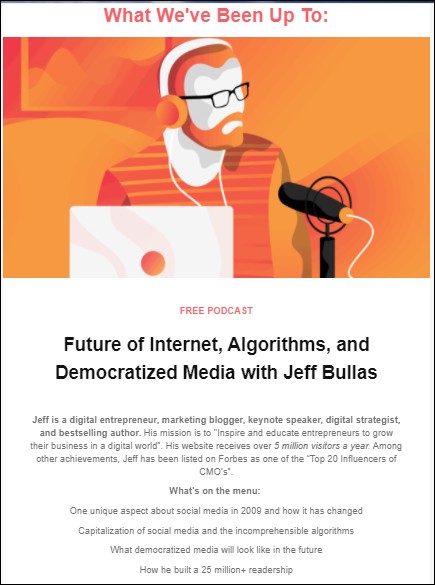podcast marketing w newsletterze