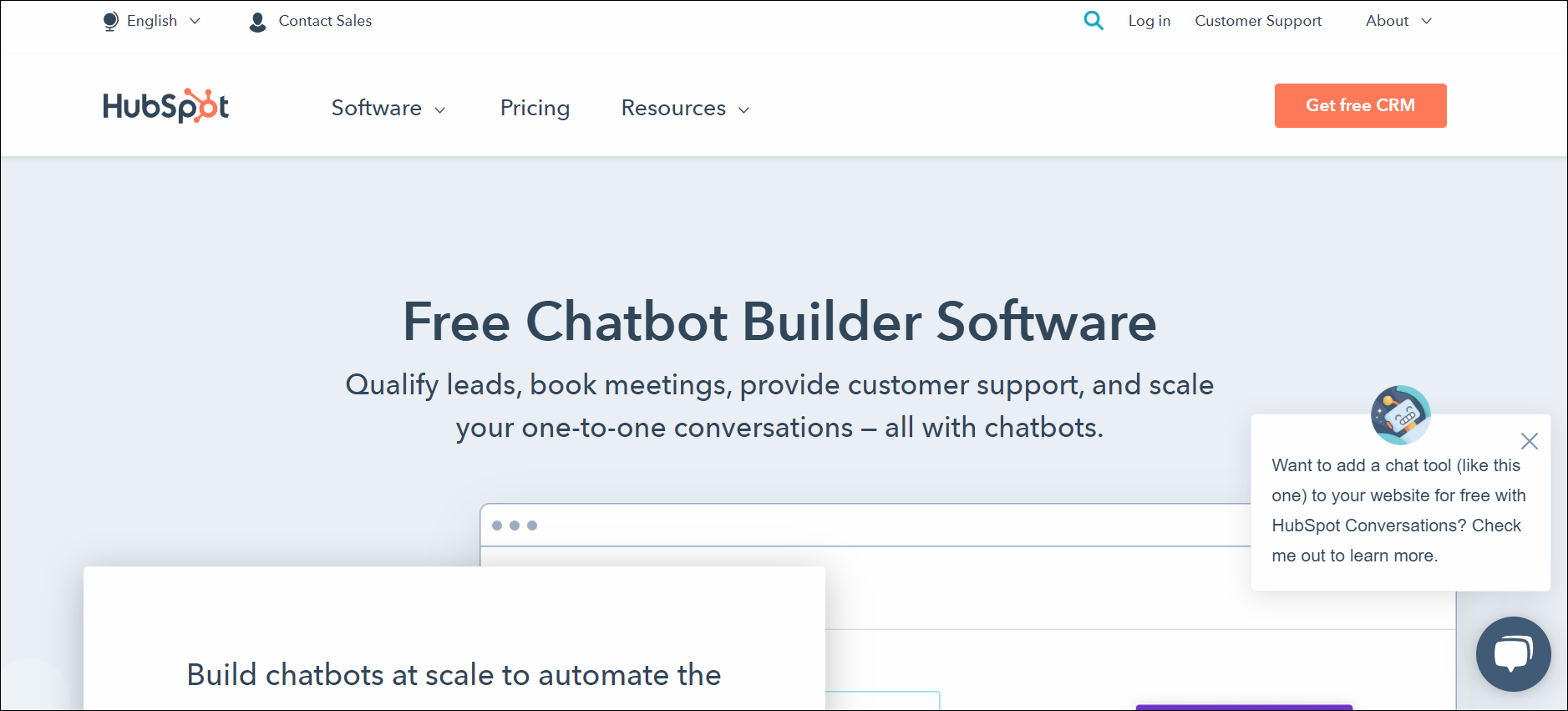 strumenti chatbot - hubspot