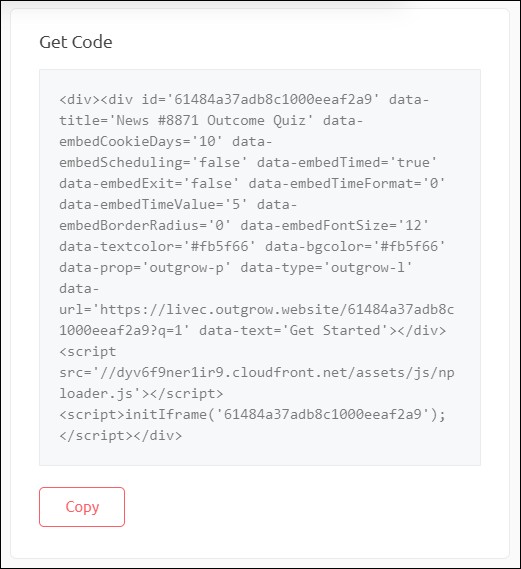 embed a quiz on your website