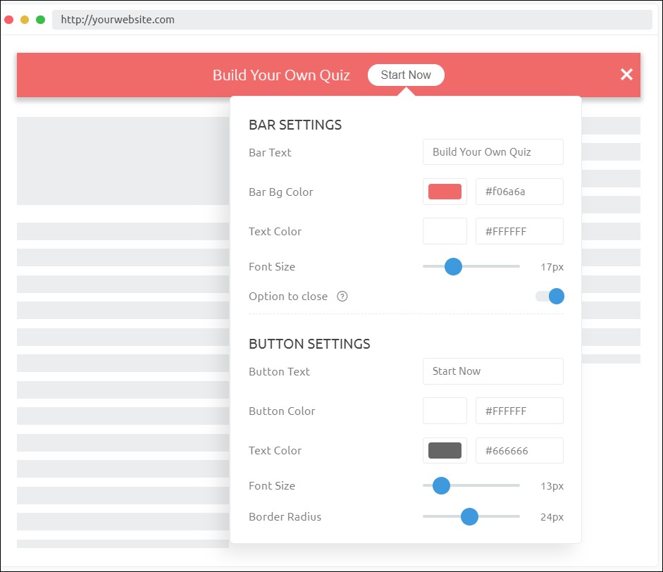 embed a quiz on your website