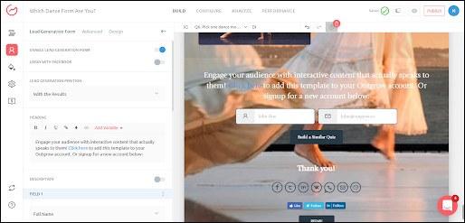 How to create fun interactive quizzes-  Lead Generation Form