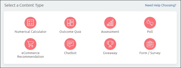 Outgrow content types