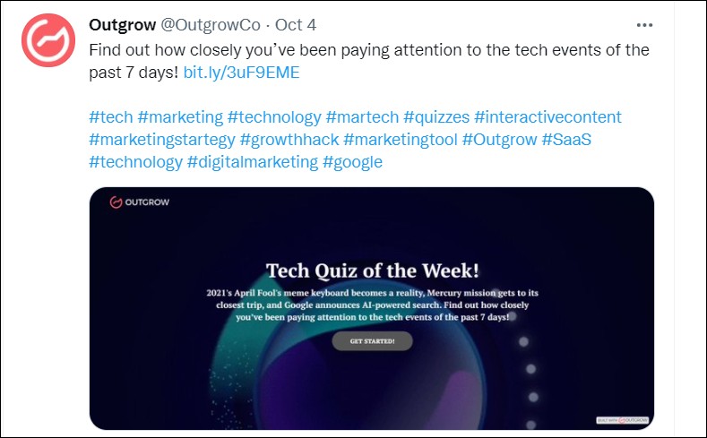 مسابقة Outgrow Tech