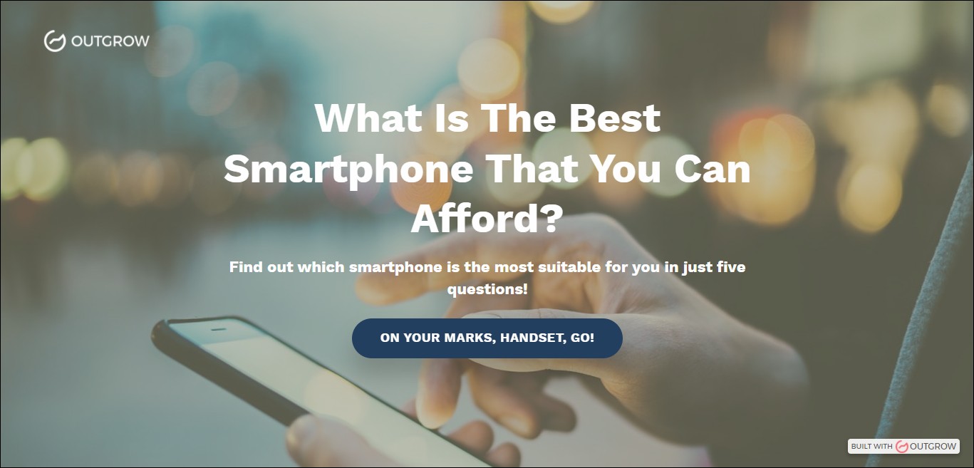 smartphone ecommerce lead generation quiz