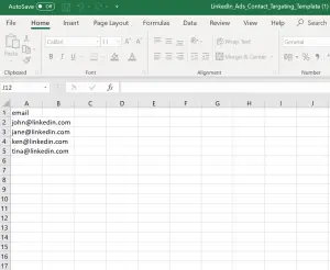 template excel audiens yang cocok yang ditautkan