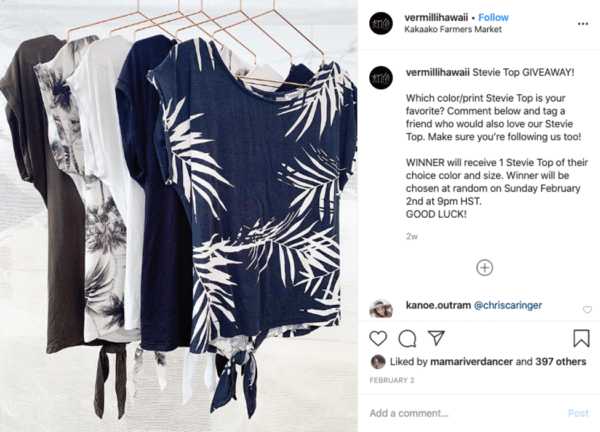 Post di omaggi virali su Instagram di Vermilli con omaggi di cime stevie blu bianche nere