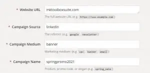 linkedin 广告提示 - utm tracker