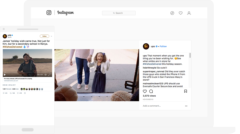 UPS Twitter และ Instagram