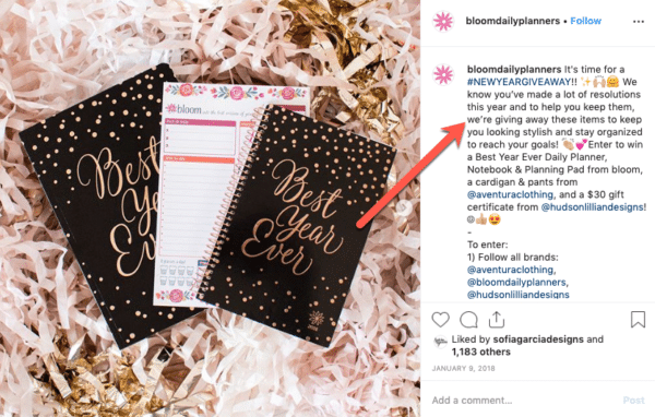 Organizza un giveaway di gennaio per i saldi post-festivi