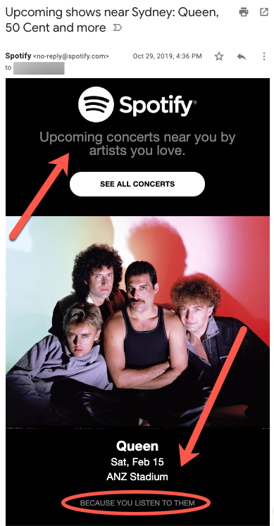 Marketing personnalisé comme Spotify pour Holiday Momentum