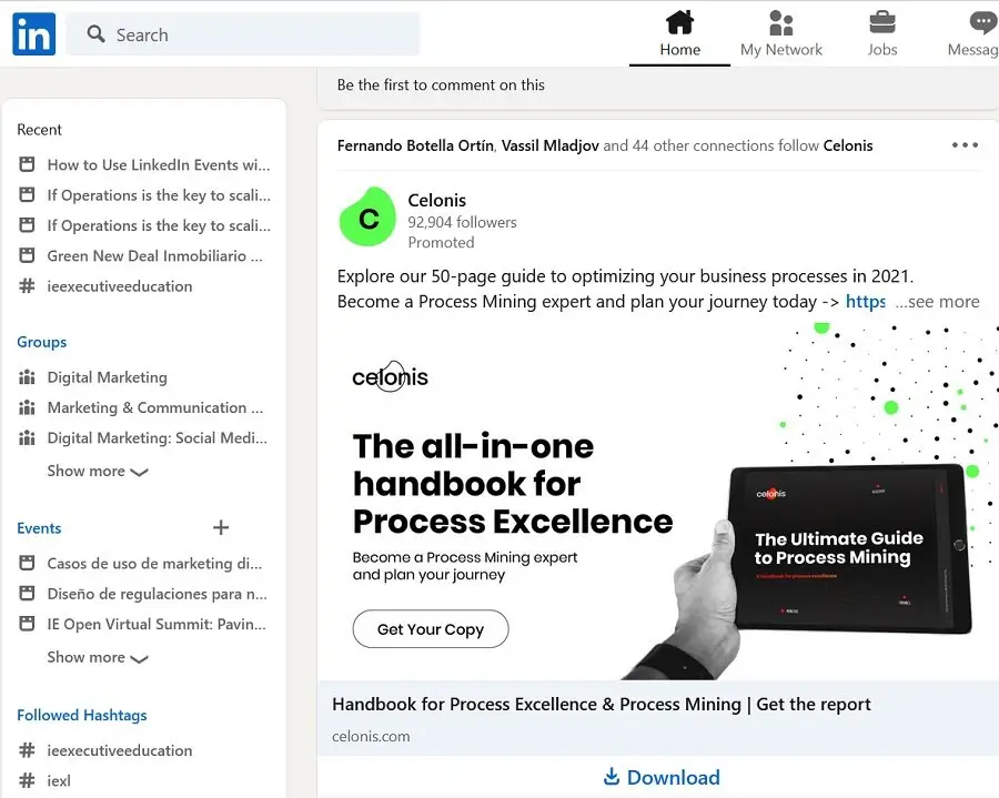 Linkedin reklam biçimi - tek resim reklam