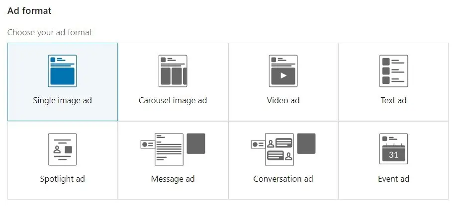 Linkedin reklam biçimleri - tek resim reklam