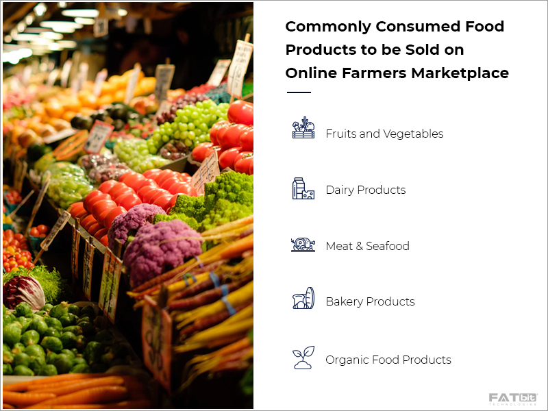 productos alimenticios para vender en el mercado de agricultores en línea