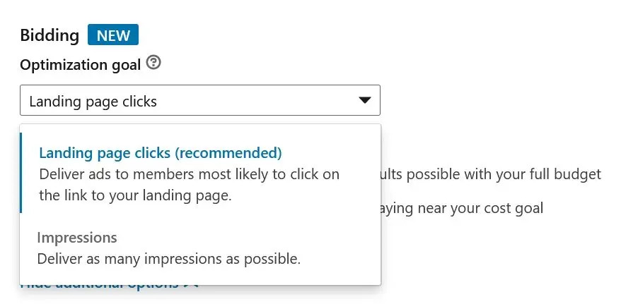 linkedin optimization goal