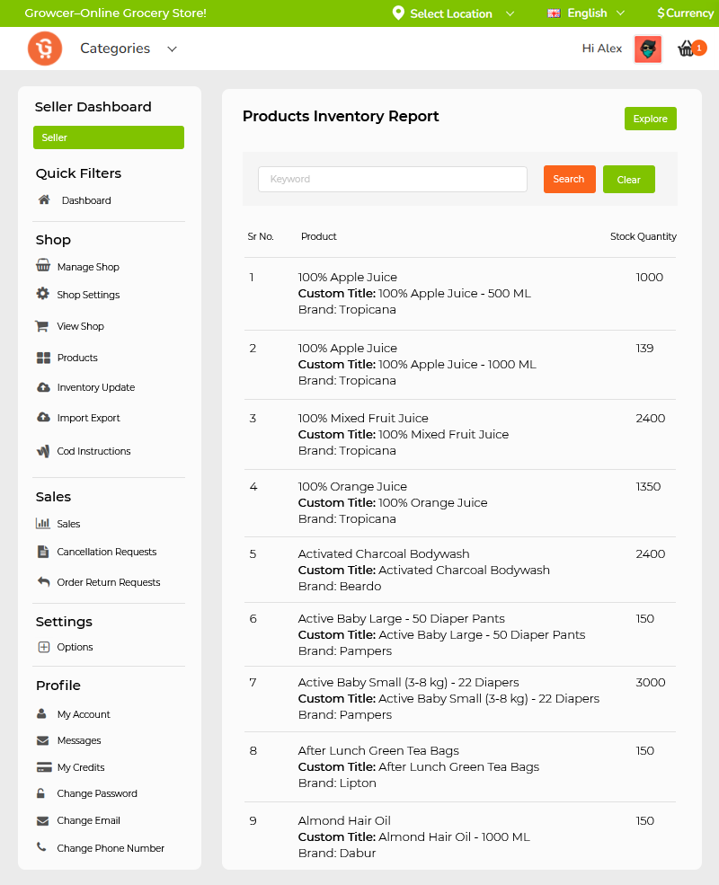 Growcer Inventory - ซอฟต์แวร์การจัดการสินค้าคงคลังของร้านขายของชำ