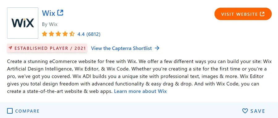 contoh iklan capterra - wix