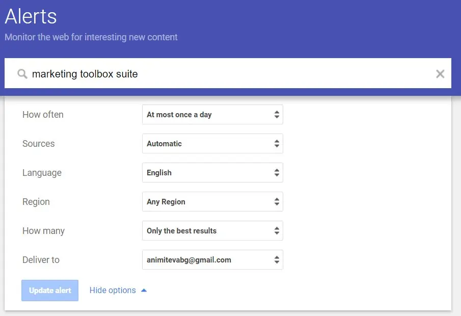 使用 Google 提醒在線管理品牌聲譽