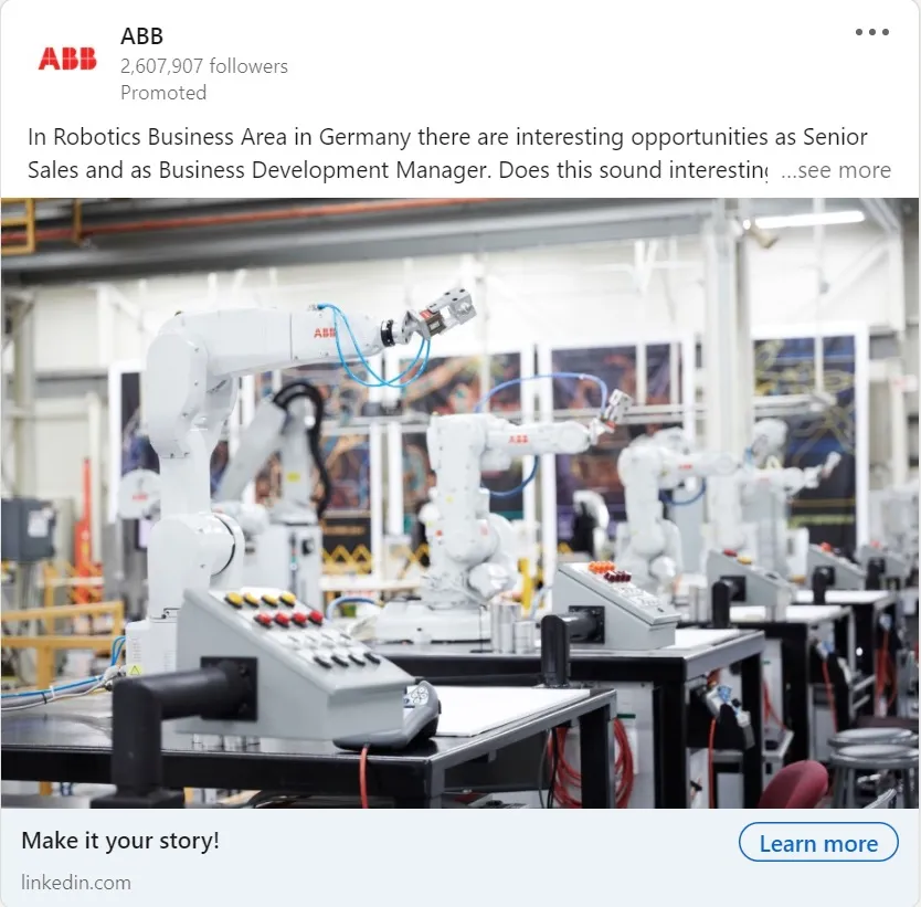linkedin 廣告示例 - abb